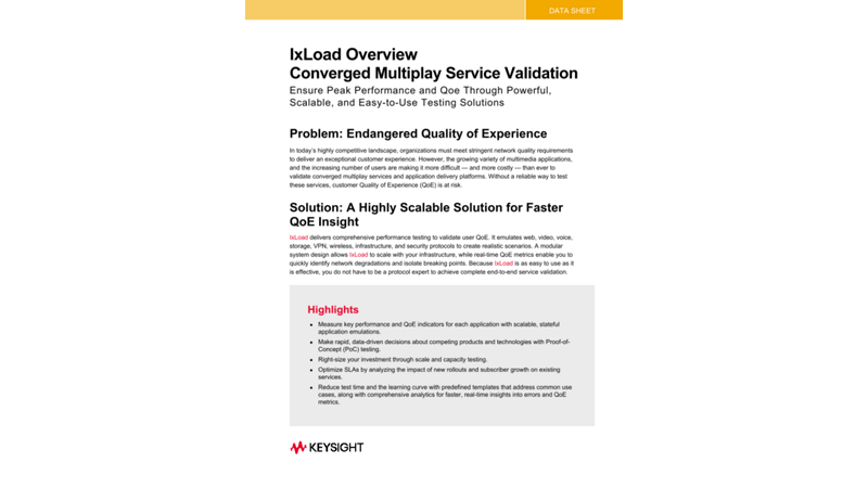 IxLoad Overview — Converged Multiplay Service Validation